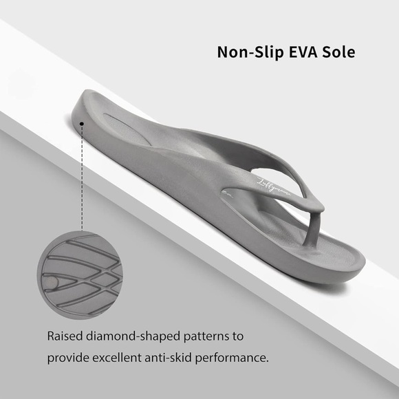 NWT UNISEX Luffymomo Flip Flops Sandals Slip On Sport Beach Thong Gray Support - Picture 10 of 12